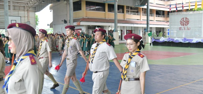 ปฏิบัติหน้าที่เดินสวนสนามกองผสม ของกิจกรรมทบทวนคำปฏิญาณและสวนสนาม ประจำปี 2567 วันที่ 1 กรกฎาคม 2567